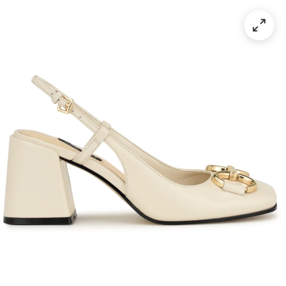 Cast Block Heel Slingback Pumps
